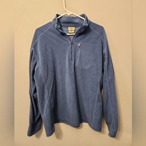 Mens LL Bean 1/4 Zip Long Sleeve Pullover, 0BVM2, Blue, Size L-Reg